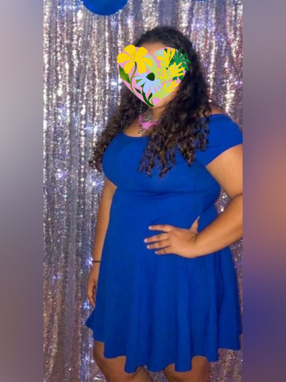Women's Royal Blue Fit-and-Flare Dress